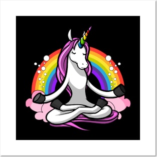 Unicorn Zen Yoga Meditation Magical Rainbow Posters and Art